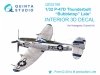 Quinta Studio QD32198 P-47D Thunderbolt Bubbletop Late 3D-Printed coloured Interior on decal paper (Hasegawa) 1/32